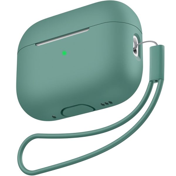 Silicone Protective Case for AirPods Pro 2 – Black with Lanyard