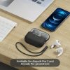 Silicone Protective Case for AirPods Pro 2 – Black with Lanyard